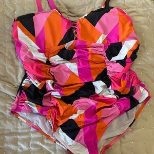 Torrid Colorful Geometric One-Piece Swimsuit